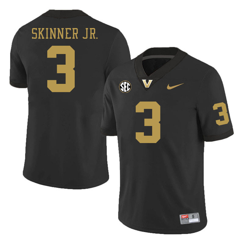 Vanderbilt Commodores #3 Quincy Skinner Jr. College Football Jerseys 2024 Uniforms Stitched-Black